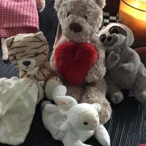 Plush Heart Bear Soft Toy - Brown with Red Heart 4 in bundle